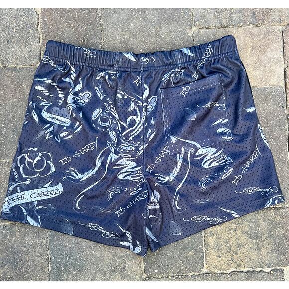 NWT Ed Hardy Panther men's mesh shorts size L - Picture 3 of 4